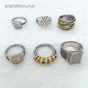 Gold Dy Love Ring Designer Pierścienie dla kobiet Sier Diamond White White Heronsbill Anniversary Black Biżuter