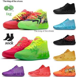 MB.01shoesWith Socks LaMelo Ball MB.01 Basketballschuhe Herren Queen City Rock Ridge Rot Galaxy Weiß Silber Rick und Morty Damen Pumps Turnschuhe Sport