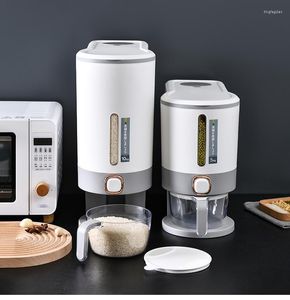 Bottiglie di stoccaggio Scatola da cucina Secchio per riso sigillato Dispenser per cereali Contenitore per alimenti secchi Barile a prova di umidità Pet