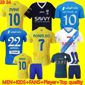23 24 New Style Al Nassr FC Ronaldo Football Jersey Men Kit Uniform CR7 Boys Soccer Shirt Benzema Home and Away Fans Player Version Jersey 2023 Saudi Arabia Kids