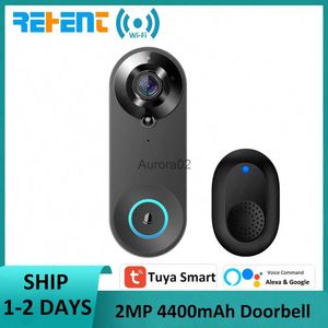 ドアベルはTuya Smart 4400MAH充電式バッテリー1080p WiFiオーディオビデオAlexa Google Outdoor FHD DOORBELL DOOR DOOR CHAME with Chime YQ231111