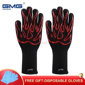 Tactical Gloves BBQ Grill Gloves Heat Resistant GMG New Material 1472 Silicone Non-Slip Cooking Baking Barbecue Oven Gloves bbq gloves zln231111