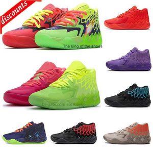 Mbarrival Ny Big 48 Mens Lamelo Ball MB 01 Basketskor Rick och Morty Red Green Galaxy Purple Blue Grey Black Queen Buzz City Melo