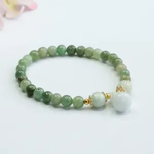 Charm Bracelets Elegant Jade Bracelet With Oil Treatment Natural A-grade Beaded Jewelry For Women Anime Hand Accessory Christmas Gifts