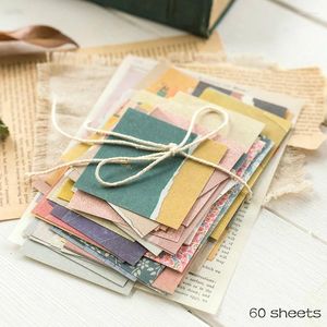 Hediye sargısı 60 PCS INS Stil Yaratıcı Küçük Taze Kolaj Retro Retro Not Temel Günlük Malzeme Kağıt Scrapbook