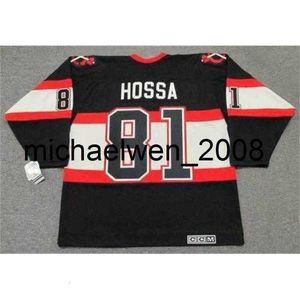 Weng Marian Hossa 1930-talets CCM Vintage Turn Back Hockey Jersey All Sömed toppkvalitet Alla namn något nummer i alla storlekar målvakten