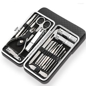 Nail Art Kits HEALLOR 19 In 1 Stainless Steel Manicure Set Professional Clipper Kit Of Pedicure Tools Ingrown ToeNail Trimmer