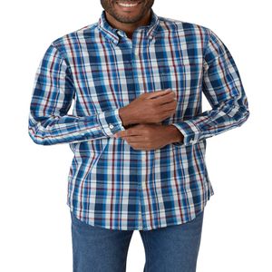 メンズ長袖持続可能なイージーケア織りシャツサイズxs最大4xB