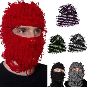 BeanieSkull Caps Spooky Knitted Beanie Hat Halloween Messy Coils Ghost Balaclava Hat Costume Party Cosplay Ghost Party Hats 230410