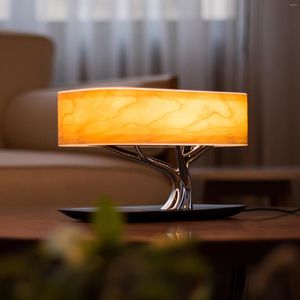 Lâmpadas de mesa Lâmpada LED moderna para quarto Bluetooth -alto -falante Bluetooth carregador de mesa sem fio árvore de cabeceira