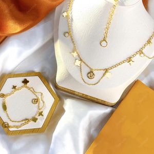 Women Designers Bracelet Gold Necklace Luxury Jewelry Flower Letters Pendant Fashion Love Bracelets Brand Womens Chain Link Ornaments 2023