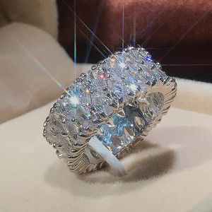 Senhoras e senhores criaram todos os anéis de noivado de casamento com pedras preciosas de diamante Moissanite para mulheres como presentes de joias finas
