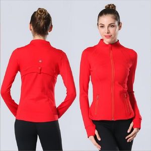 Kobiety wyrównuj kurtkę jogi definiuj trening sportowy płaszcz fitness Sport Sport Szybki suchy aktywny odzież Top Solid Zip Up Bluza sportowa 2024 Hot Sell 0594