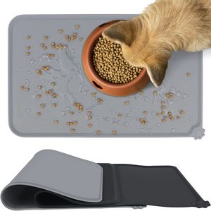 Silicone Pet Food Mats Tray - Non Slip Pet Dog Cat Bowl Mats Placemat - Dog Pet Cat Feeding Mat - Waterproof Dog Cat Food Mats -Pet Water Mats for Carpet