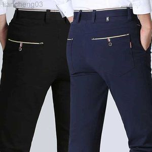 Męskie spodnie Męskie spodnie Klasyczne biuro biznesowe Casual Pants Four Seasons mogą nosić wysokiej jakości Slim Fit Casual Spodnie