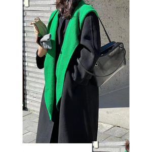 Sciarpa con cappuccio minimalista e versatile in 5 colori Scialle semplice moda invernale abbinato a un trench da donna caldo lavorato a maglia Drop Delivery Dh7Lm