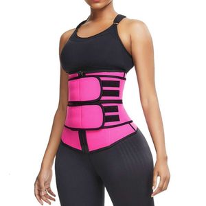 Groothandel dubbele riem ritssluiting sauna vetverbranding vrouwen body shapers taille afslankriem taille trainer shaper