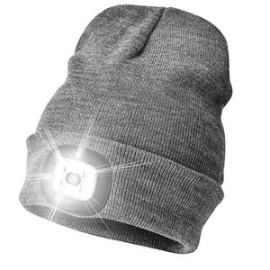 Head lamps Unisex LED Beanie Hat with Light Gift for Men and Women With battery Winter Knit Lighted Headlight Hats Portable Headlamp Torch P230411