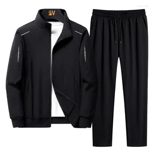 Männer Trainingsanzüge Trainingsanzug Männer Sport Anzug 2023 Frühling Und Herbst Casual Mittleren Alters Sportswear Zwei-stück Sets Plus Größe 8XL