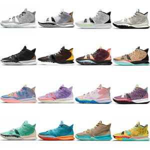 Basketballschuhe Kyrie 7 World One 1 Designer Herren Sneakers People Chip Light Bone 5S Sponge Sandy Creator Hendrix Horus Rayguns Daybreak Squid Ward Sports Trainers