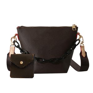 Luksusowa marka designerska torebka dla kobiet worki na ramię w brązowym czarnym kolorowym designerskim torbie z łańcuchem paskowym z monety Chaol823