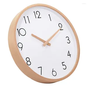 Wall Clocks Clock Wood 12 Inch Silent Large Digital Non Ticking For Night Table Kitchen Office Vintage H