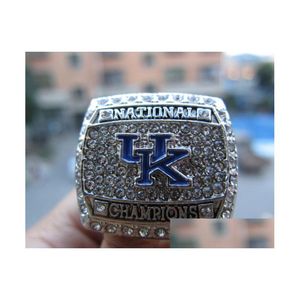 2012 University Of Kenky Wildcats National Championship Ring With Wooden Display Box Souvenir Fan Men Gift Wholesale Drop Delivery Dh8Ki