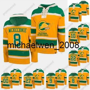 Weng California Golden Seals Heritage Classic z kapturem z kapturem z kapturem 60. Walt McKechnie Ivan Boldirev Ted Hampson Joey Johnston Gilles Meloche Hockey
