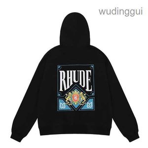 Rhude Designer Hoodie Menshoodie Rhudes Hoody Sweatshirt Uomo Niche Fashion Brand Sudadera Long Lound Neck Pullover Bottoms 7 NH7l