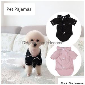 Cão vestuário pequeno cão vestuário casaco pet filhote de cachorro pijama preto rosa meninas poodle bichon teddy roupas natal algodão menino bldog softfeeli dhvo0