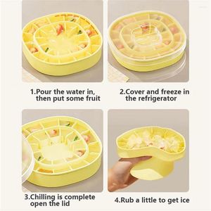 Baking Moulds Simple Ice Bucket Mould Cylinder Shape Cube Maker Flexible 2 In 1 Portable Folding Tray Mold Multipurpose