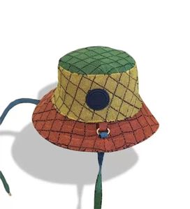 Mens Womens Buckte Hat Fashion Wide Brim Hats Double Beansed Caps Дизайнер Полноцветный печать многоцветной на открытом воздухе Sunhat Caps 5503979