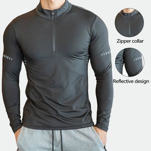 Men's T-Shirts Men Compression Running T Shirt Fitness Tight Long Sleeve Sport Shirt Training Jogging Gym Quick Dry Sportswear 230411