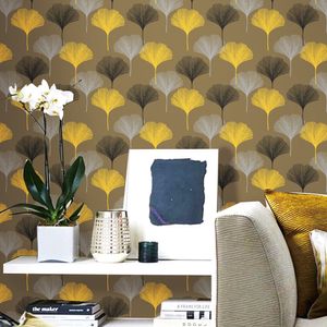 Bakgrundsbilder Modern Metallic Gold Silver Leaf PVC Vinyl Bakgrund för väggrulle amerikansk sovrum vardagsrum bakgrund heminredning