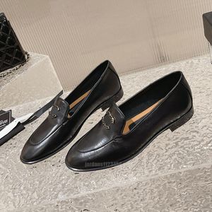 Classic women flat dress shoes 100% authentic cowhide designer lady soft leather black casual shoe luxury commuter work loafers