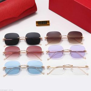 Mens óculos designer óculos de sol Mulher óculos de sol polarizados redondos círculos círculos sem borda pantera metal moda de luxo marca Carti copos Driving Glass