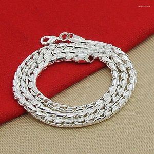 Kedjor Maskulina Twist Men's 4mm Twisted Chain Halsband 925 Sterling Silver Jewelry