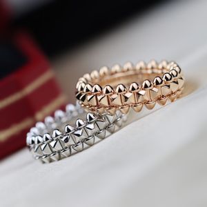 With Side Stones European Luxury Jewelry 925 Sterling Silver Marker Stud Rose Gold Rings Classic Brand Fashion Party Gifts for Men and Women 230411