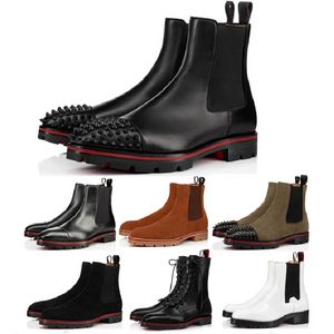 Perçin Boot Erkek Ayakkabı Botları Moda Giden Tasarımcı Botlar Kısa Botlar Tasarımcılar Spor Ayakkabıları Erkek Ayakkabı Menmarten Yüksek Deri Kış Oxford Alt Ayak Bileği Ayakkabı Siyah