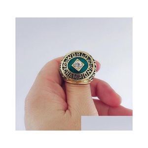 4Pcs 1972 1973 1974 1989 Athletics World Baseball Champions Championship Ring Set Fan Men Christmas Promotion Gift Can Mix Style Drop Dhs8W