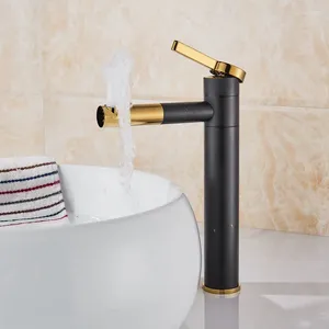 Banyo Lavabo muslukları Vidric Chrome Siyah Havza Musluk Desk Monte Swive Spout Mixer Tek kol Soğuk Su Bir Delik