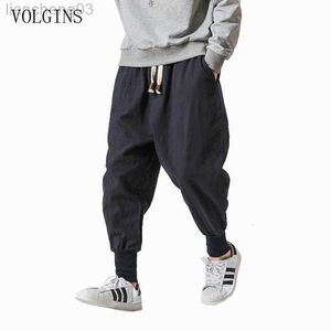 Men's Pants Streetwear Men Harem Pants Japanese Style Casual Cotton Linen Trouser Man Jogger Pants Chinese Baggy Pants Plus Size 5XL W0411