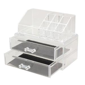 Portable Transparent Makeup Organizer Storage Box Akryl Make Up Organizer Cosmetic Makeup Storage Drawers Christmas3079