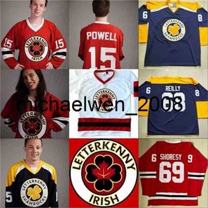 Maglia Weng IRISH Serie TV Letterkenny 15 POWELL 69 SHORESY 68 Shamrocks 85 NAPPY BOY Maglie da hockey su ghiaccio cucite al 100%