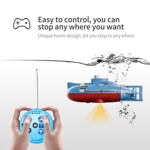 Electric/RC Boats Mini RC Submarine 6 Channel Remote Control Boat Ship Waterproof Diving Toy Simulation Model Gift for Kids 230410