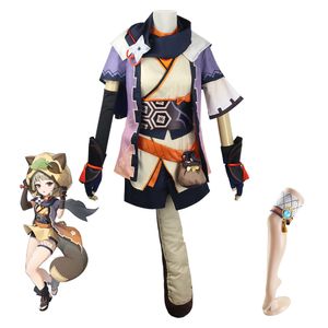 Impact Genshin Cos Raccoon Dog Sayu Cosplay Game Animation Performance Suit, Women's Suit Play