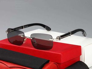 Projektant marki okulary przeciwsłoneczne Women Trendy męskie dowody okulary przeciwsłoneczne okulary okulary kwadratowe bezstępstwowe drewno bambusowe polerowane czarne szkło