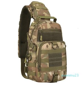 Backpacking Packs Protector Plus Tactical Sling Chest Pack Molle Military Nylon Shoulder 23 Men Crossbody Bag Military Outdoor Hiking Cycling Bag 230410