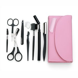 Ansiktsmakeupverktyg Eyebrow Trimmer With Eyebrow Scissors Comb Tickar Skrapa Bag Packaging Herramientas de Maquillaje Facial Recortador de Cejas