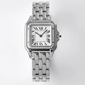 Womens Watch عالية الجودة ساعات الخزان 22 مم بحجم 27 مم حجم كوارتز مصمم الساعات أنيقة مونتر مقاوم للماء من الفولاذ المقاوم للصدأ مع صندوق أحمر